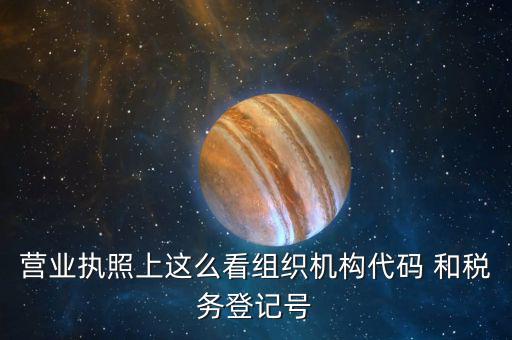 營業(yè)執(zhí)照上這么看組織機構(gòu)代碼 和稅務(wù)登記號