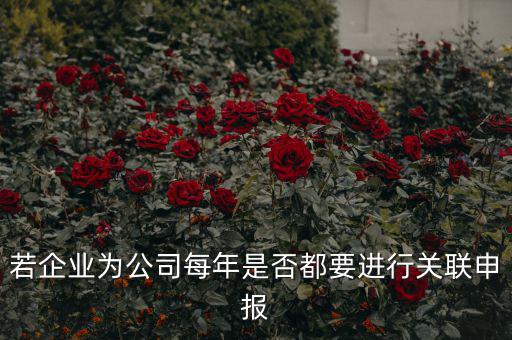 若企業(yè)為公司每年是否都要進行關(guān)聯(lián)申報
