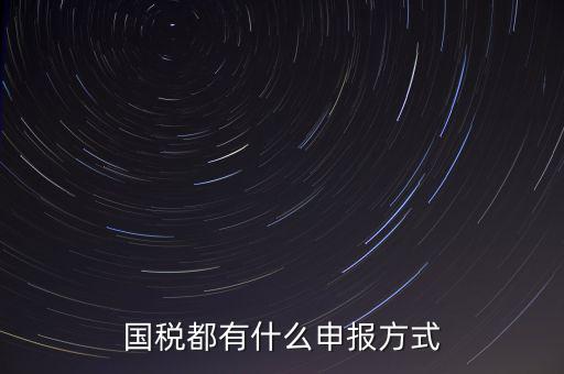 國稅都有什么申報方式
