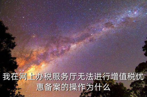 我在網(wǎng)上辦稅服務廳無法進行增值稅優(yōu)惠備案的操作為什么