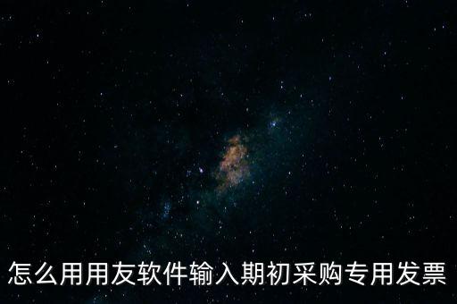 怎么用用友軟件輸入期初采購(gòu)專(zhuān)用發(fā)票