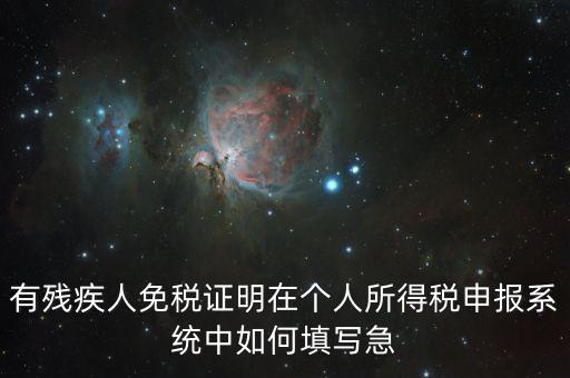 殘疾人個(gè)稅如何申報(bào)，有殘疾人免稅證明在個(gè)人所得稅申報(bào)系統(tǒng)中如何填寫急