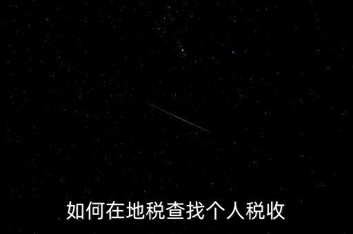 地稅局如何查個(gè)人所得稅，如何在地稅查找個(gè)人稅收