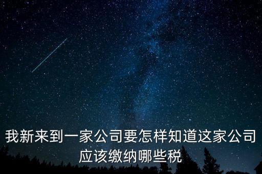 如何查稅種，我新來到一家公司要怎樣知道這家公司應該繳納哪些稅