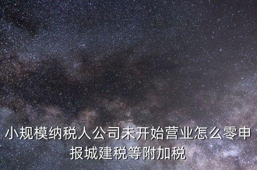 城建稅如何零申報(bào)，小規(guī)模納稅人公司未開始營業(yè)怎么零申報(bào)城建稅等附加稅