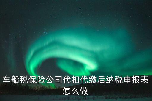 車船稅申報表如何填寫，車船稅保險公司代扣代繳后納稅申報表怎么做