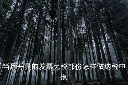免稅和納稅如何申報(bào)，當(dāng)月開具的發(fā)票免稅部份怎樣做納稅申報(bào)