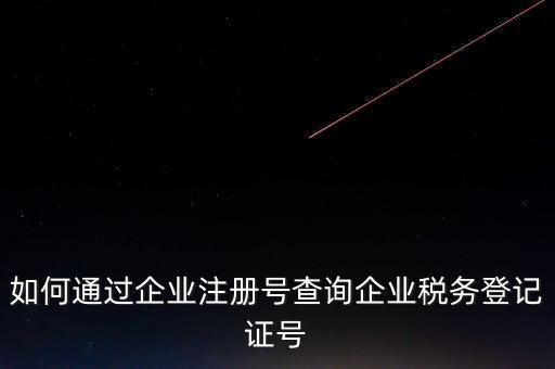 如何通過(guò)企業(yè)注冊(cè)號(hào)查詢(xún)企業(yè)稅務(wù)登記證號(hào)