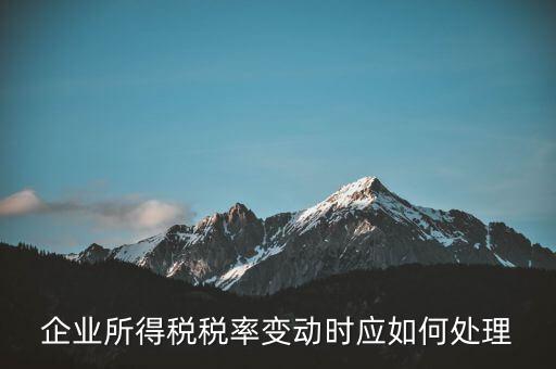 所得稅稅率變化如何用，一道所得稅稅率變化的會計處理問題求指導謝謝