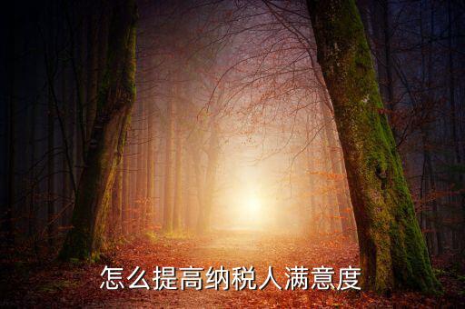 如何提升納稅人獲得感，怎么提高納稅人滿意度