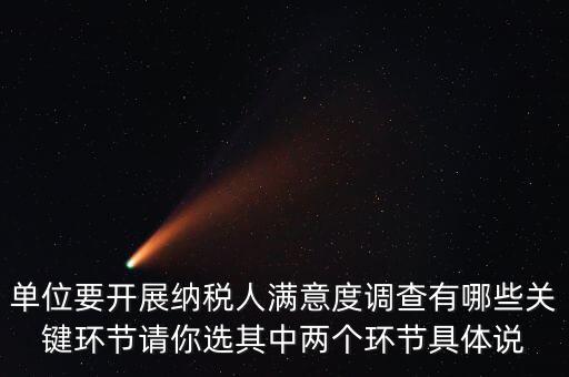 單位要開展納稅人滿意度調(diào)查有哪些關(guān)鍵環(huán)節(jié)請你選其中兩個(gè)環(huán)節(jié)具體說
