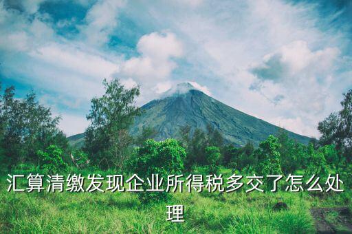 匯算清繳多繳的稅款如何處理，企業(yè)所得稅匯算清繳 多交稅款如何處理