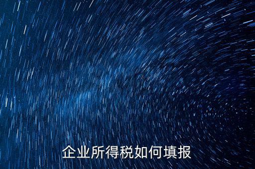 企業(yè)所得稅如何填報(bào)，企業(yè)所得稅申報(bào)表怎么填