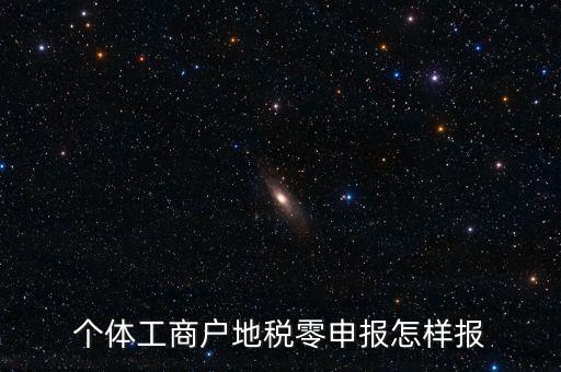 個體戶地稅如何零申報表，個體工商戶地稅零申報怎樣報