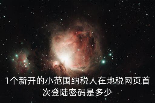 地稅ca如何登錄密碼是多少錢(qián)，1個(gè)新開(kāi)的小范圍納稅人在地稅網(wǎng)頁(yè)首次登陸密碼是多少