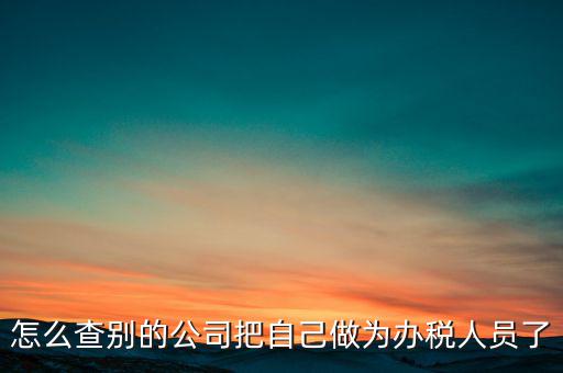 如何查公司辦稅人員，怎么查別的公司把自己做為辦稅人員了