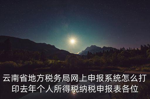 云南稅局如何查詢打印納稅申報(bào)，云南省地方稅務(wù)局網(wǎng)上申報(bào)系統(tǒng)怎么打印去年個(gè)人所得稅納稅申報(bào)表各位