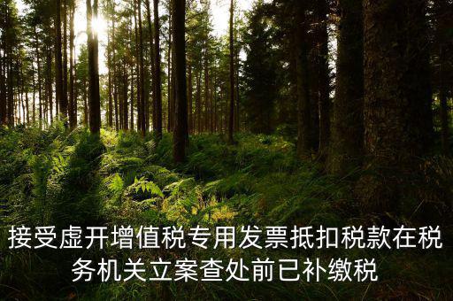 接受虛開增值稅專用發(fā)票抵扣稅款在稅務(wù)機(jī)關(guān)立案查處前已補繳稅