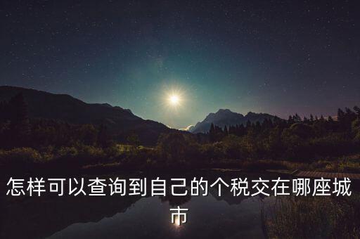 如何查詢個人所得稅所交地點(diǎn)，怎樣可以查詢到自己的個稅交在哪座城市