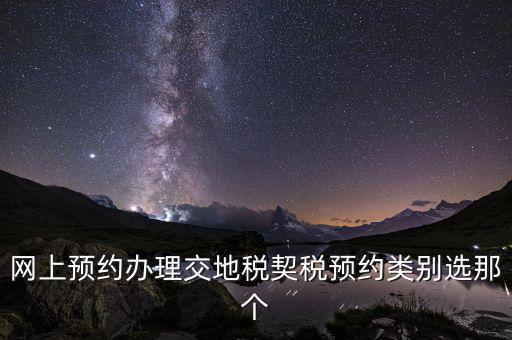 網(wǎng)上預(yù)約辦理交地稅契稅預(yù)約類(lèi)別選那個(gè)