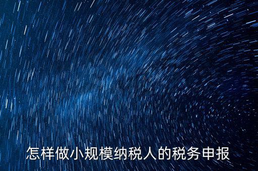小規(guī)模納稅人水利基金如何申報(bào)，怎樣做小規(guī)模納稅人的稅務(wù)申報(bào)