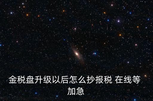 金稅盤升級(jí)以后怎么抄報(bào)稅 在線等 加急
