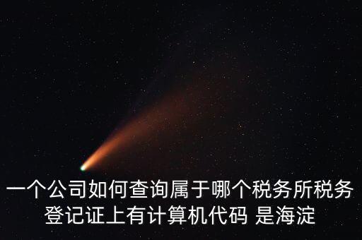 一個公司如何查詢屬于哪個稅務所稅務登記證上有計算機代碼 是海淀