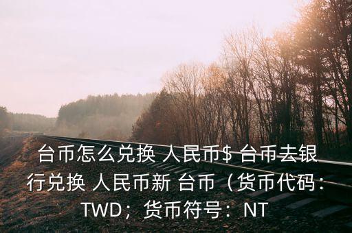  臺幣怎么兌換 人民幣$ 臺幣去銀行兌換 人民幣新 臺幣（貨幣代碼：TWD；貨幣符號：NT