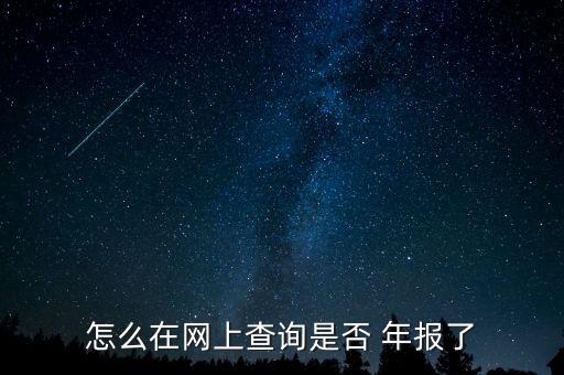 怎么在網(wǎng)上查詢(xún)是否 年報(bào)了