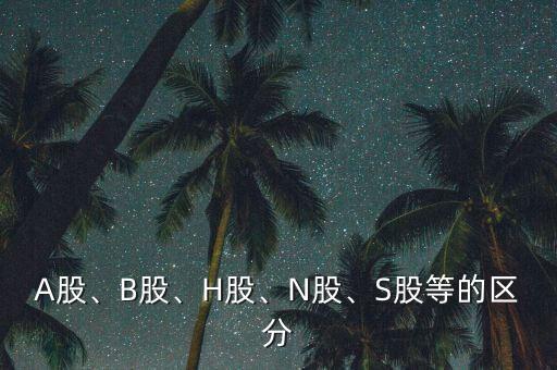 A股、B股、H股、N股、S股等的區(qū)分