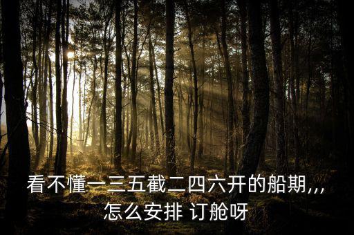 看不懂一三五截二四六開(kāi)的船期,,,怎么安排 訂艙呀