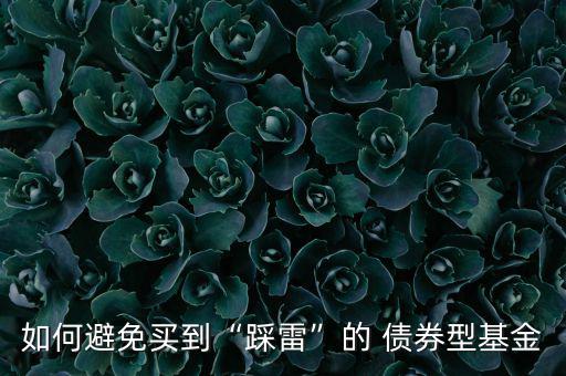 如何避免買(mǎi)到“踩雷”的 債券型基金