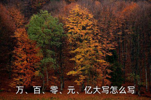 萬、百、零、元、億大寫怎么寫