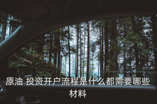 原油 投資開(kāi)戶(hù)流程是什么都需要哪些材料