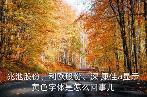 兆池股份、利歐股份、深 康佳a(bǔ)顯示黃色字體是怎么回事兒