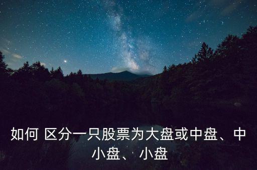 如何 區(qū)分一只股票為大盤或中盤、中 小盤、 小盤