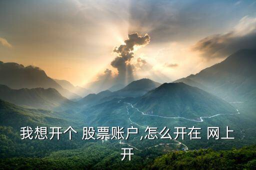 我想開(kāi)個(gè) 股票賬戶(hù),怎么開(kāi)在 網(wǎng)上開(kāi)