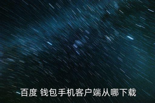  百度 錢(qián)包手機(jī)客戶端從哪下載