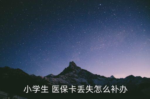  小學生 醫(yī)?？▉G失怎么補辦