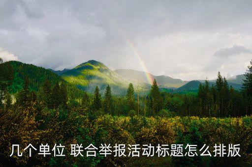 幾個(gè)單位 聯(lián)合舉報(bào)活動標(biāo)題怎么排版