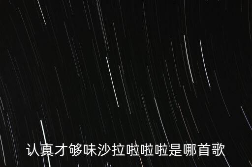 認(rèn)真才夠味什么歌永和，認(rèn)真才夠味沙拉啦啦啦是哪首歌
