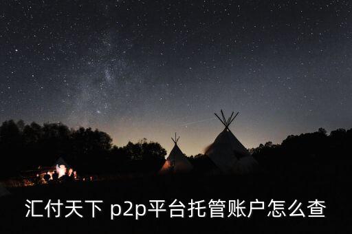 匯付天下 p2p平臺(tái)托管賬戶(hù)怎么查