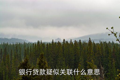 銀行貸款疑似關聯(lián)什么意思