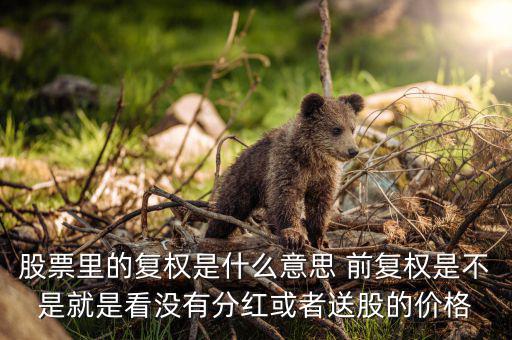 復權是什么意思，請教前復權和后復權是什么意思有什么不一樣