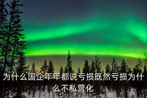 為什么壟斷性的國(guó)企年年喊虧損，為什么國(guó)企年年都說(shuō)虧損既然虧損為什么不私營(yíng)化