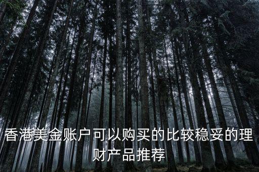 香港美金賬戶可以購(gòu)買的比較穩(wěn)妥的理財(cái)產(chǎn)品推薦