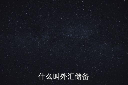 什么叫做外匯儲(chǔ)備，什么叫外匯儲(chǔ)備