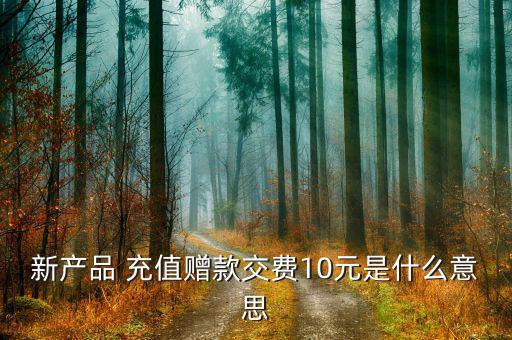 新產(chǎn)品 充值贈款交費(fèi)10元是什么意思