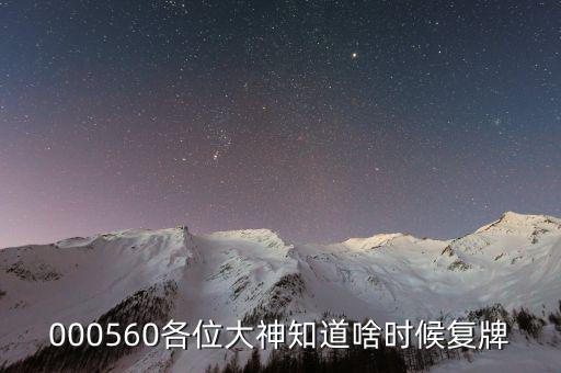 方正電機什么時候復牌，000560各位大神知道啥時候復牌