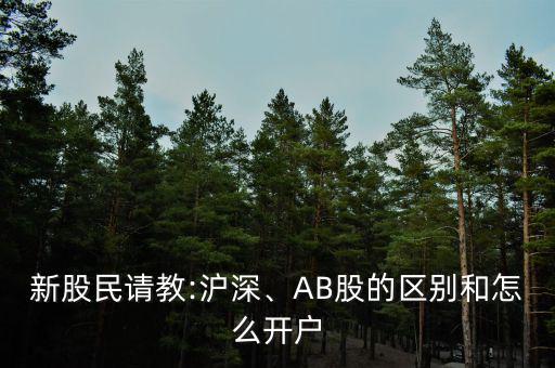 新股民請教:滬深、AB股的區(qū)別和怎么開戶